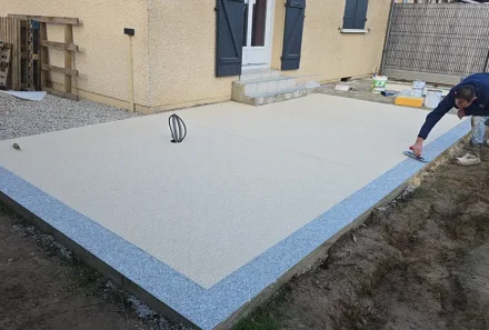 Granulat de marbre terrasse Le Mans 72000